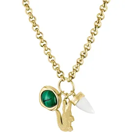 Lacoste Kette mit Anhänger UMPIRE gelbgoldfarben/Grün/Weiß Edelstahl