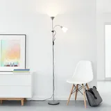 Lightbox Stehlampe - Standleuchte 2-flammig - 180cm Lampe mit einstellbarem Lesearm - Leselampe für das Wohnzimmer - E-27 & E-14 Fassung inkl. LED