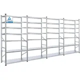 Proregal Fachbodenregal Silber, Metall, 480x250x50 cm, Freizeit, Heimwerken, Werkstatt, Schwerlastregale