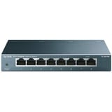 TP-Link TL-SG108 8-Port Gigabit Netzwerk Switch (Plug-and-Play, 8* RJ-45 LAN Ports, Metallgehäuse, IGMP-Snooping, unmanaged, lüfterlos) blau metallic