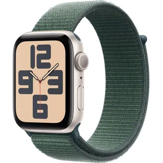 2024 GPS 44 mm Aluminiumgehäuse Silber, Sport Loop Seegrün