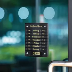 materiel chr pro Schild für Öffnungszeiten Open/Closed Tagen der Woche und Zeiten