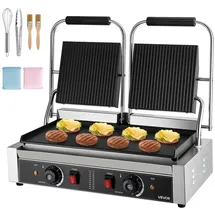 Vevor Kommerzieller Panini Grill 48x23cm weiß