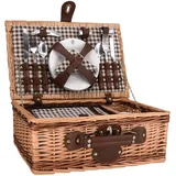 Les Jardins de la Comtesse - Picknickkorb Montblanc – 2 Personen – Braun – komplett mit Kühlfach – Geschirr inklusive – Tassen aus Keramik – 43 x 29 x 16 cm