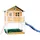 Axi Spielhaus Marc 432 x 293 x 212 cm Braun/Weiß mit Blauer Rutsche