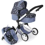 Bayer Chic 2000 CHIC2000 Kombi-Puppenwagen »Linus, Sternchen«, (Set), blau