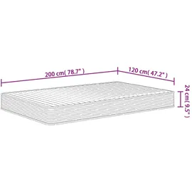 vidaXL Matratze Schaumstoff Mittelweich 120x200 cm