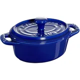 Staub Ceramique Mini Cocotte 11 cm, oval, Dunkelblau, Keramik