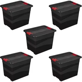 KEEEPER Transportbehälter eckhart 39,5 x 29,5 x 30 cm 5-tlg. rot|schwarz