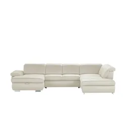 Lounge Collection Wohnlandschaft  mit verschiedenen Funktionen Amanda , creme , Maße (cm): B: 379 H: 85 T: 260.0