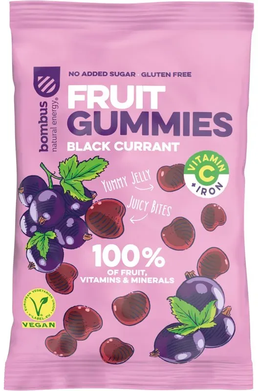 Bombus Fruit Gummies Fruchtbonbons Geschmack Black Currant 35 g