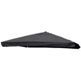 Mendler Ersatz-Bezug für Luxus-Ampelschirm HWC-A96 mit Flap, Sonnenschirmbezug, 3x3m (Ø4,24m) Polyester 3kg ~ anthrazit