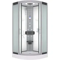 AcquaVapore D58-10M0 Komplettdusche mit Pendeltür 90 x 90 cm weiß Sicherheitsglas ESG