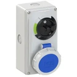PCE 61142-9k CEE-Steckdose abschaltbar kompakt 16A 4p 9h IP66/IP67 Knock Out 611429k