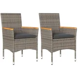 vidaXL Gartenstuhl 53 x 61 x 83 cm grau 2 St.