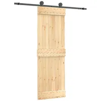 vidaXL Schiebetür rechts 70 x 210 cm Natürlich/Schwarz