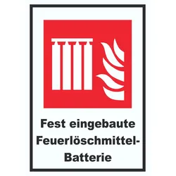 Fest eingebaute Feuerlöschmittel-Batterie Schild A3 (297x420mm)