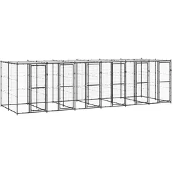 Outdoor-Hundezwinger Stahl mit Überdachung 14,52 m2