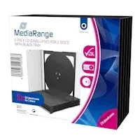 MediaRange CD-Leerbox für 2 CDs 5er-Pack transperant