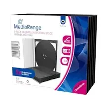 MediaRange CD-Leerbox für 2 CDs 5er-Pack transperant
