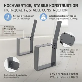 ML-Design Rückenlehne 2 Stück 40x78,5 cm Stahl Anthrazit