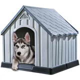 vidaXL Hundehütte 92 x 87 x 91 cm Kunststoff Grau