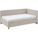 Meise Möbel meise.möbel Polsterbett Fun mit Lattenrost Stoff beige 90 x 200 cm