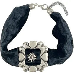 Kette mit Anhänger ALLGÄU REBELL "Anette", Damen, Gr. one size, Metall, schwarz, Basic, Halsketten, mit Metallverzierungen