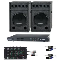 Pronomic DJ-Party Set II Komplettset 2x Festival 15 Box, 1x Mixer, Endstufe, Kabel