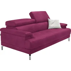 2,5-Sitzer EGOITALIANO "Soul, Design und Sitzkomfort auf hohem Niveau, tolle Details", pink (fuchsia), B:200cm H:76cm T:106cm, Sofas, inkl. Kopfteilverstellung für noch mehr Komfort, Designfuß