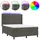 vidaXL Boxspringbett mit Matratze & LED Dunkelgrau 140x200 cm Samt
