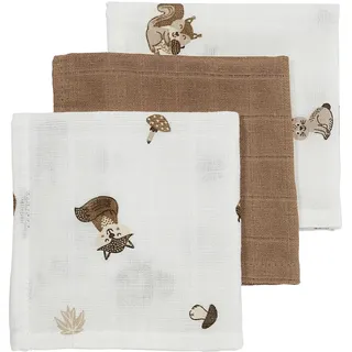 Meyco Baby Spucktücher - Forest Animals Toffee - 30x30cm - 3er Pack