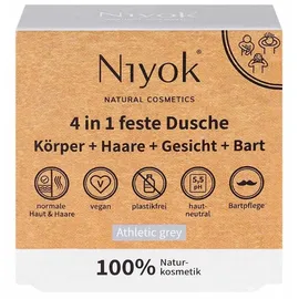 Niyok 4 in 1 feste Dusche Körper + Haare + Gesicht + Bart 80 g