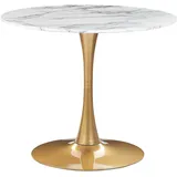Beliani Boca Ø 90 cm weiß/gold