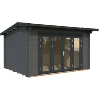 Palmako Gartenhaus Ines 11,1 m2 - 44 mm dunkelgrau/anthrazit