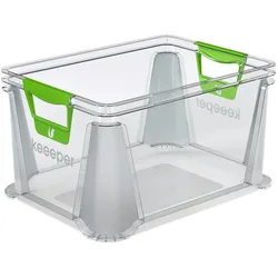 Keeeper Luis - Aufbewahrungsbox 20 Liter 39x29x22 cm Transparent mit weichen PP/TPE-Griffen