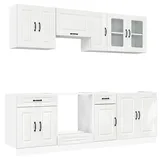vidaXL Küchenschrank-Set Kalmar 8-tlg. Hochglanz  Weiß