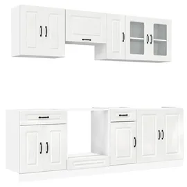 vidaXL Küchenschrank-Set Kalmar 8-tlg. Hochglanz  Weiß