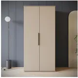 INOSIGN Kleiderschrank LAGOS Wäscheschrank, Garderobe, schwarze Griffe, Made in Europe Moderner Drehtürenschrank, FSC-zertifiziert, Schlafzimmerschrank beige|grau 90,1 cm x 187,3 cm x 51 cm
