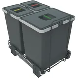 elletipi 1954 Elletipi PF01 34B1 Abnehmbarer, differenzierter Abfalleimer mit Standfuß, Innenvolumen 18 + 8 + 8 Liter