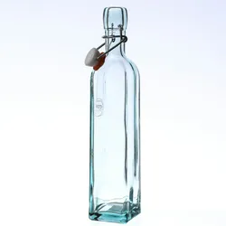 Glasflasche mit Bügelverschluss Recyclingglas 380ml Vorratsflasche