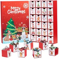 Weihnachtsab Adventskalender 2024 24 Schublade wiederverwendbares Hundemuster Countdown -Kalender Vorbereitete Schubladen für Kinder anpassbare Leckereien und Geschenke Hundeliebhaber Familienur