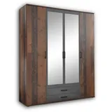 Pol-Power Drehtürenschrank Chicago 159 x 197 x 54 cm Braun
