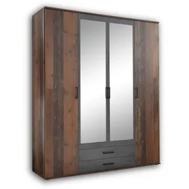 Pol-Power Drehtürenschrank Chicago 159 x 197 x 54 cm Braun