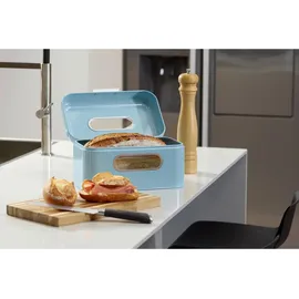 Echtwerk Brotkasten, Brotbox, aus Metall, "smal",hellblau, 30 x 20 x 16,5 cm