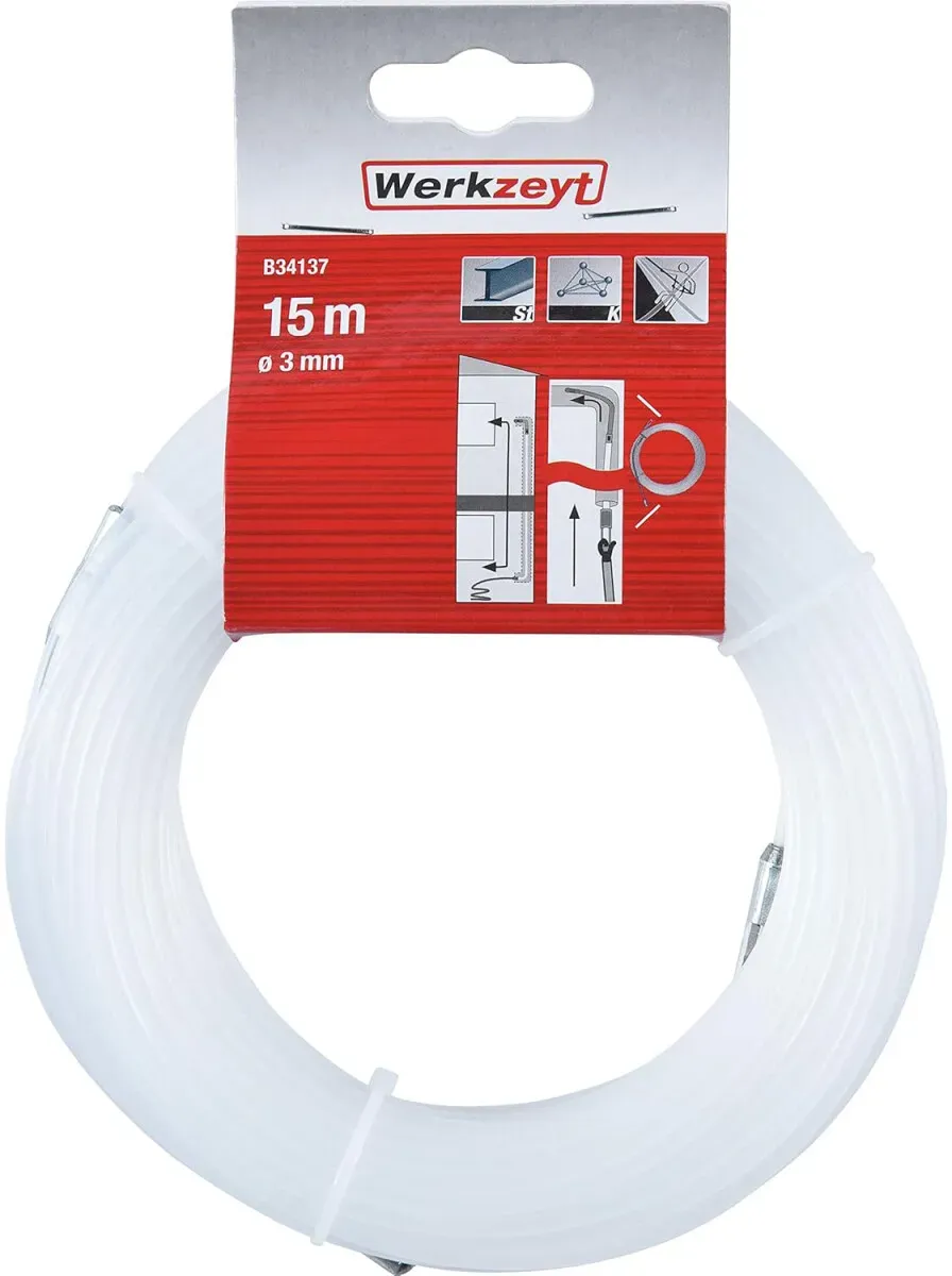 Werkzeyt Einziehband Kabeleinziehhilfe Einziehhilfe 3 mm x 15 m B34137