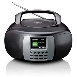 Lenco SCD-860BK - tragbares DAB+/FM-Radio mit Bluetooth CD-Player und großem LCD-Farbdisplay - schwarz