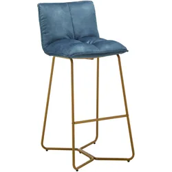 Barhocker Fonia Blau Samt Gepolstert