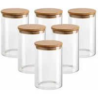 Gouveo 6er Set hochwertiges 500 ml Vorratsglas aus Borosilikatglas