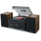 Muse MT120MB Plattenspieler, Radio, Bluetooth, USB, AUX, CD Holz/Schwarz